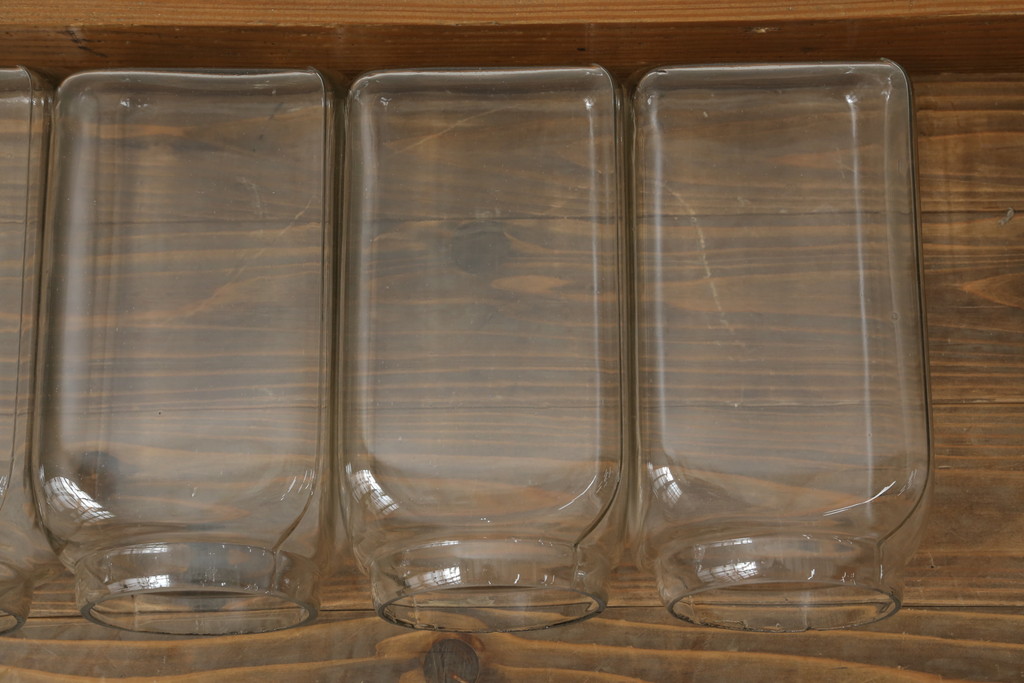 和製アンティーク　ノスタルジックな雰囲気漂う六連菓子瓶(ガラス瓶、菓子びん、菓子ビン、ディスプレイ雑貨、店舗什器)(R-068954)