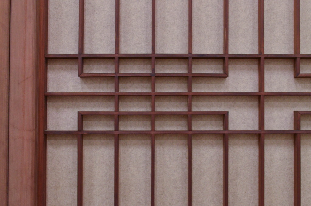 アンティーク建具　組子のデザインがお洒落な障子入り書院戸4枚セット(障子戸、窓、引き戸)(R-072126)