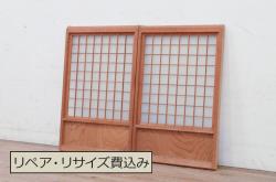 海外アンティーク　オーク材　目を惹く個性的なデザインのアイアンフェンス入りドア1枚(建具、木製扉)(R-068508)