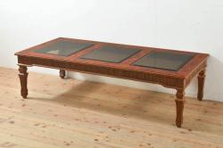 ヴィンテージ家具　G-plan(ジープラン)　北欧ビンテージ　ガラストップラウンドテーブル(センターテーブル・コーヒーテーブル)