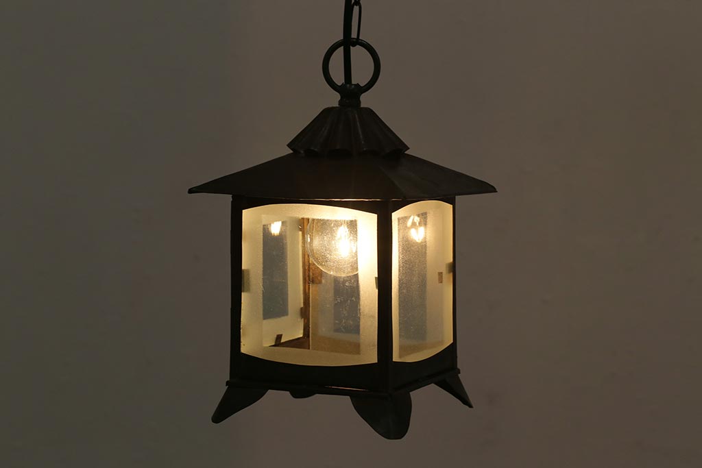 アンティーク照明 昭和初期 和の雰囲気を高める吊り灯籠(灯篭、天井