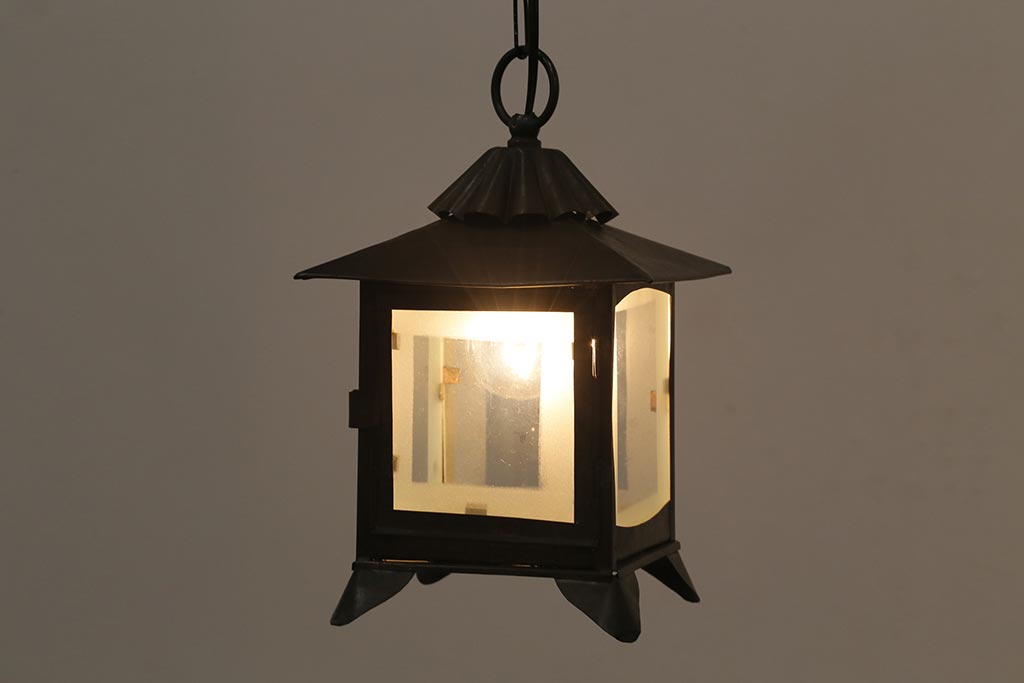 アンティーク照明 昭和初期 和の雰囲気を高める吊り灯籠(灯篭、天井 