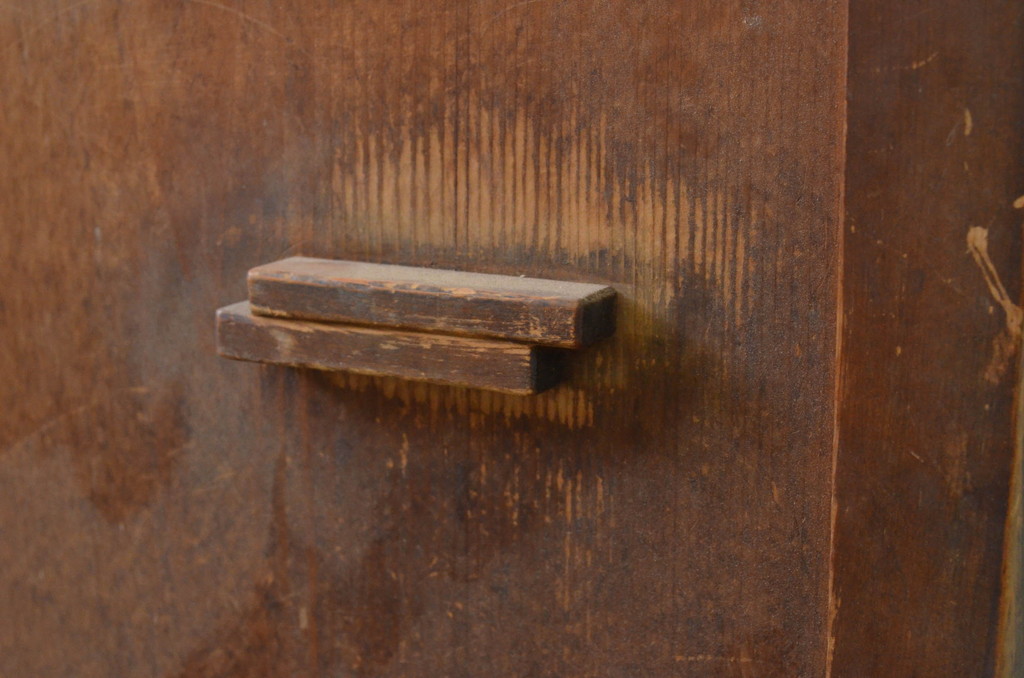 アンティーク建具　時を経た風合いが魅力的なマス目格子の折れ戸1枚(升目格子戸、扉、ドア)(R-071391)