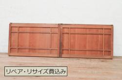 アンティーク建具　昭和初期　突き板仕上げ　独特な木目が目を引く木製ドア(木製扉)(R-044367)
