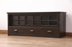 和製アンティーク　シンプルで取り入れやすい本棚(飾り棚、収納棚、キャビネット、ディスプレイラック)(R-057757)