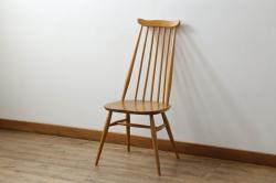 中古　総欅!玉杢重厚な無垢材の椅子(イス)