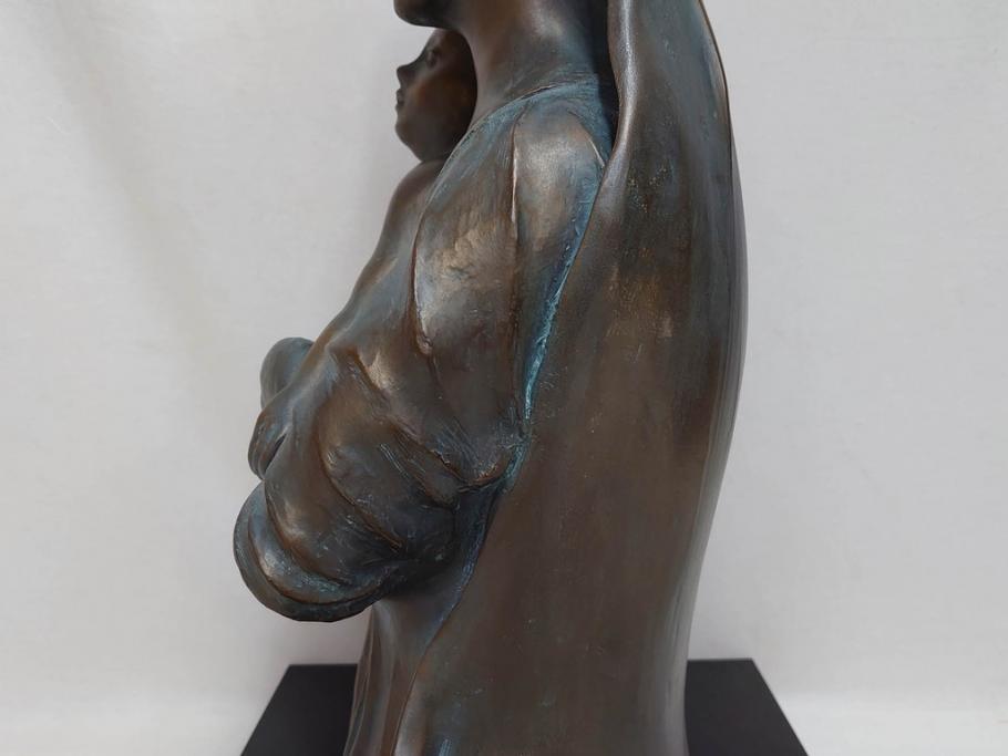 彫刻家　堤直美　ブロンズ　作品証明書付き　細部までこだわりが感じられる聖母子像(Naomi Tsutsumi、オブジェ、置物)(定価約90万円)(R-073836)