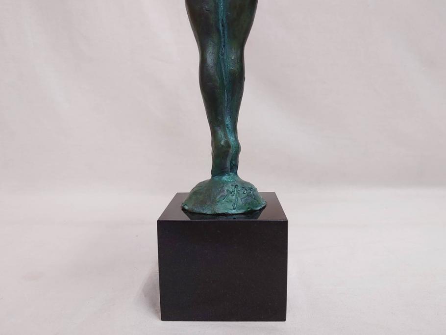 彫刻家　堤直美　「緑のリズム」　作品証明書付き　優美な雰囲気を醸し出すブロンズ像(バレリーナ、バレエ、少女、踊る人、Naomi Tsutsumi、オブジェ、置物)(定価約38万円)(R-073840)