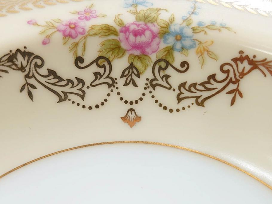 オールドノリタケ　NORITAKE　金彩　煌びやかなデザインが目を惹くボウル6客セット(花、フラワー、プレート、皿、洋食器、サラダ)(R-074111)