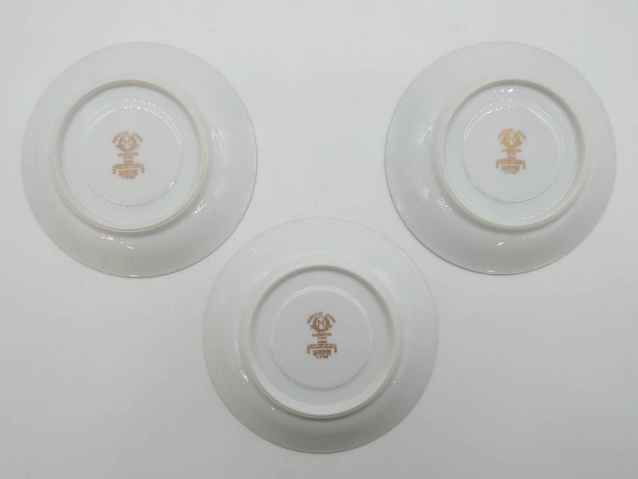 オールドノリタケ　NORITAKE　金彩　ティータイムが華やかになるティーカップ&ソーサー3客セット(花、フラワー、C&S、洋食器)(R-074118)