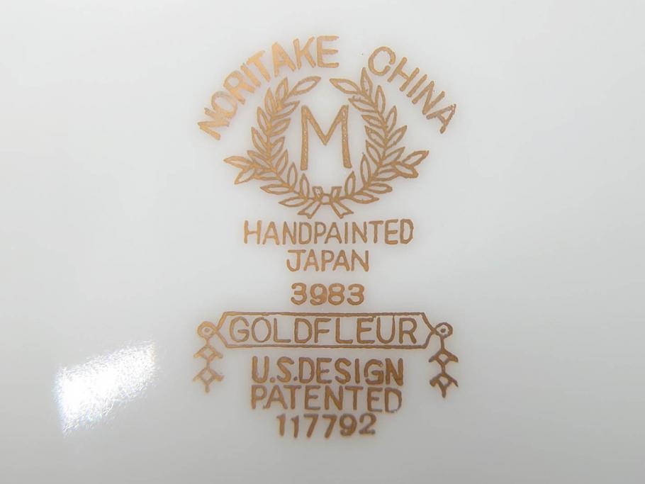 オールドノリタケ　NORITAKE　金彩　ゴールドのデザインが高級感を高めるプレート5枚セット(花、フラワー、皿、洋食器)(R-074126)