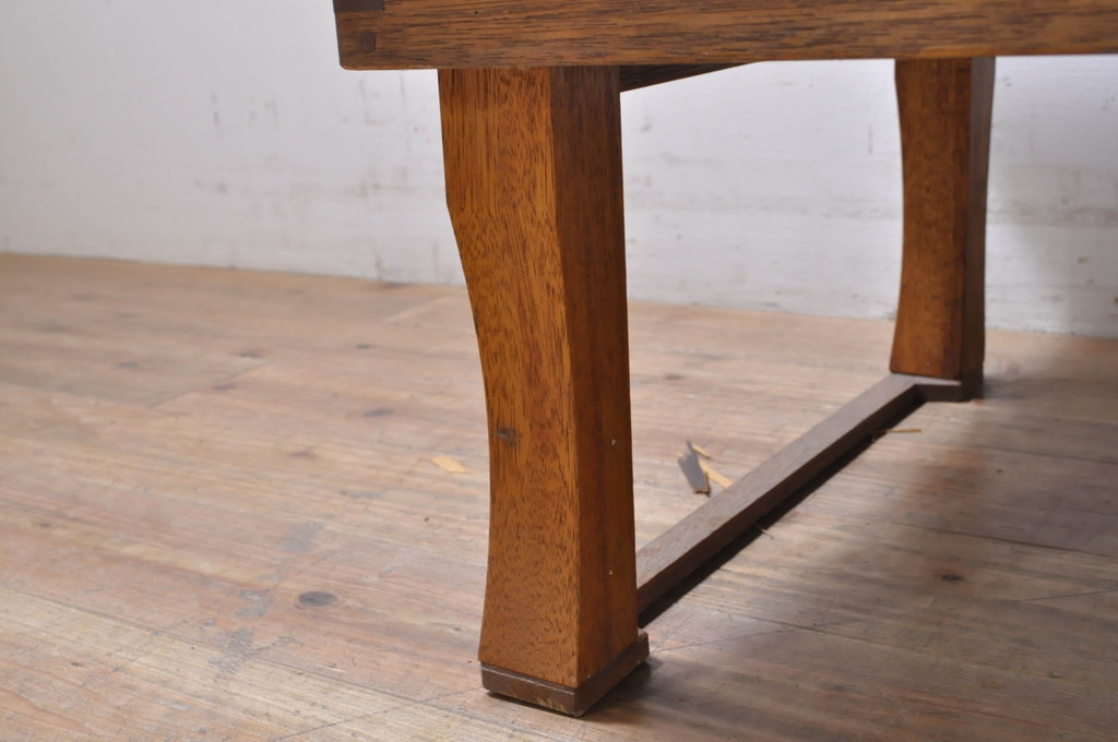 和製アンティーク　素朴な木の風合いに懐かしさを感じる折り畳みローテーブル(センターテーブル、座卓、裁ち板、作業台)(R-072018)