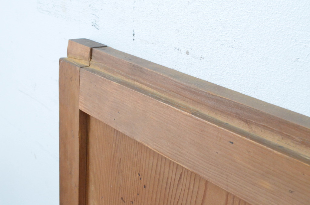 アンティーク建具　昭和初期　古い木味の舞良戸窓2枚セット(まいらど、板戸、引き戸)(R-065279)