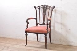 中古輸入家具　オランダ製　涼しげなミントグリーンのダイニングチェア(椅子)