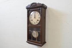 和製アンティーク　Meiji(明治時計社)　懐かしい雰囲気が魅力の掛け時計(柱時計、古時計、振り子時計)(R-072276)