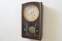 和製アンティーク　SEIKO(セイコー)　30DAY　インデックス(数字)と針の金色がお洒落な掛け時計(柱時計、古時計、振り子時計)(R-072277)