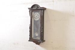 和製アンティーク　加賀屋商店　RUBY(ルビー)　クラシカル　両サイドの色ガラスが素敵な掛け時計(柱時計、古時計、振り子時計)(R-072447)