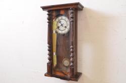 和製アンティーク　加賀屋商店　RUBY(ルビー)　クラシカル　両サイドの色ガラスが素敵な掛け時計(柱時計、古時計、振り子時計)(R-072447)