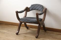 中古　展示美品　バロッサバレンティ(VARO,S.A. VALENTI)　本革　気品漂う佇まいが魅力的なメイトチェア(椅子)(定価約35万円)(R-050024)