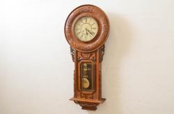 和製アンティーク　REGULATOR A　特大!! 繊細な彫刻が目を惹く掛け時計(柱時計、古時計、振り子時計)(R-072512)