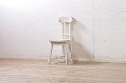 ヴィンテージ家具　ヨーロッパビンテージ　レトロな佇まいのスクールチェア(キッズチェア、鉄脚チェア、椅子)(3)