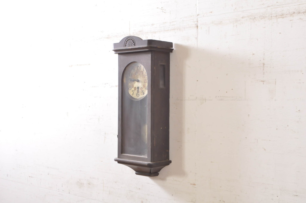 和製アンティーク　落ち着いた雰囲気のクラシカルな掛け時計(柱時計、古時計、振り子時計)(R-072432)