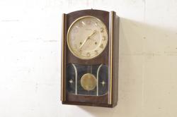 和製アンティーク　Meiji(明治時計社)　昭和レトロな雰囲気溢れる掛け時計(柱時計、古時計、振り子時計)(R-072452)