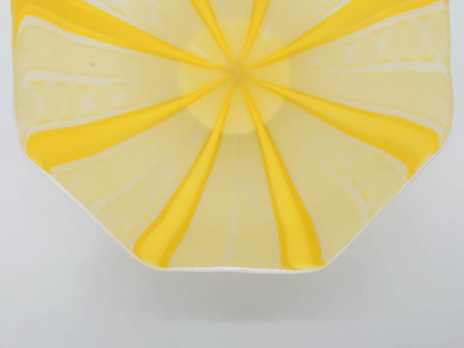 ガラス工芸家　藤田喬平　手吹　ヴェニス　鮮やかな色合いと洗練されたデザインが魅力の八角鉢(ベネチアン、ヴェネチアン、ボウル、深皿)(R-074607)