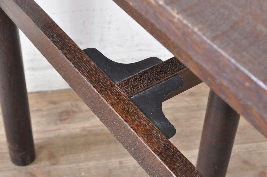 和製ビンテージ　希少デザイン　松本民芸家具　3本脚デザインがユニークなサイドテーブル(コンソールテーブル、デスク、ヴィンテージ)(R-072870)