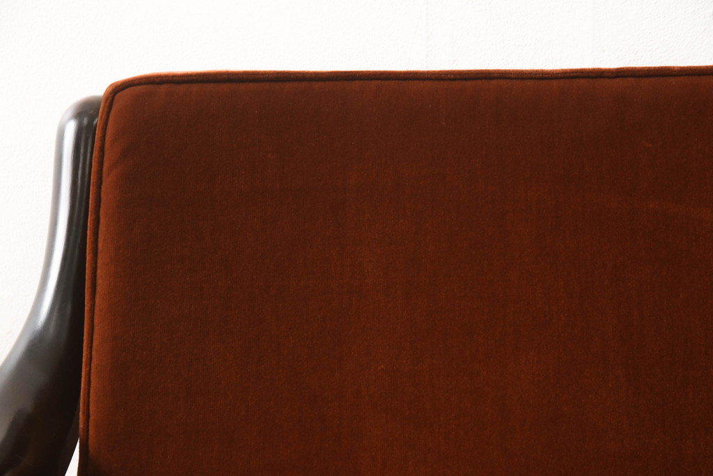 和製ビンテージ　松本民芸家具　#300型曲肘布張　レトロな雰囲気を醸し出す1人掛けソファ(一人掛け、アームチェア、ヴィンテージ)(定価約33万円)(R-058738)