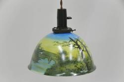 フランスアンティーク　ミルクガラスの天井照明(電笠)