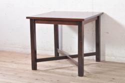 イギリスビンテージ　チーク材　ナチュラルテイストの空間づくりにおすすめのキャスター付きサイドテーブル(カフェテーブル、コーヒーテーブル、ヴィンテージ)(R-054597)