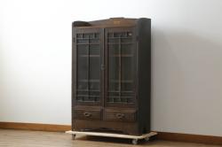 中古　シャルドネ(CHARDONNAY)　チェリー材　温かみある風合いが魅力的なキッチンカウンター(収納棚、戸棚、食器棚、カウンターテーブル)(R-055037)