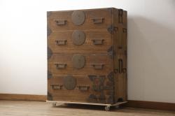 アンティーク雑貨　昭和レトロ　明るい木色が柔らかな雰囲気醸し出す裁縫箱(小引き出し、ソーイングボックス)