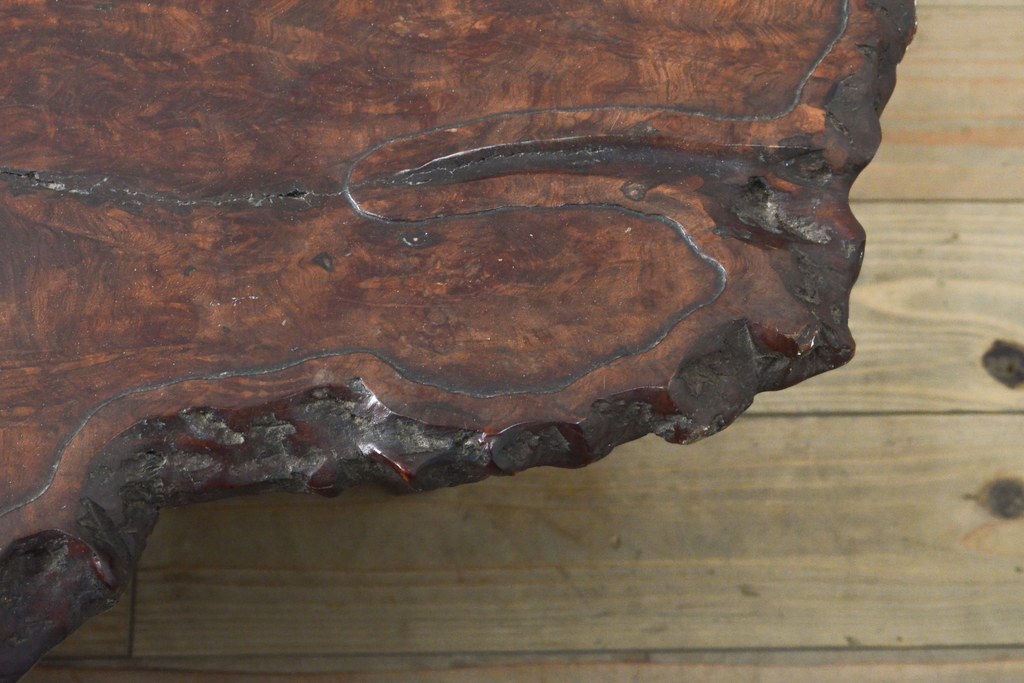 和製ビンテージ　カリン材(花梨材)　迫力ある佇まいが魅力的な座卓(ローテーブル、センターテーブル、ヴィンテージ)(R-055972)