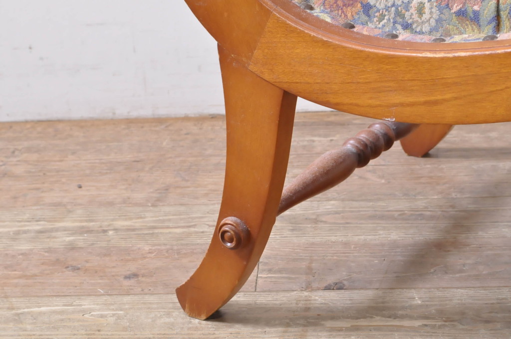 中古　横浜ダニエル(daniel)　Boot(ブーツ)　クラシックな木製フレームのブーツワイドアームチェア(1人掛けソファ、一人掛けソファ、ラウンジチェア、イス、椅子)(R-066049)