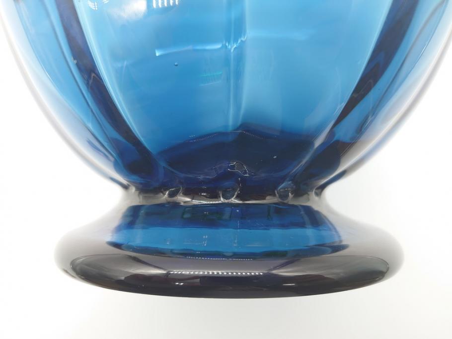 イタリア　ベネチアンガラス　 ビビットな色合いが魅力の花瓶(サイン有、作家物、ヴェネチアングラス、フラワーベース)(R-060586)