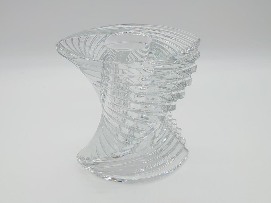 フランス バカラ Baccarat 螺旋状の美しいフォルムが印象的な花瓶