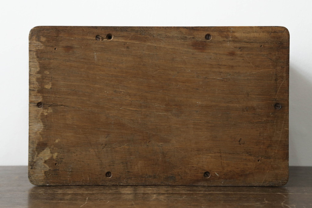 アメリカアンティーク　ナラ(楢)材　シンプルなつくりで和洋どちらの空間にも合わせやすい収納箱(収納ボックス、木製箱、収納ケース、小物入れ)(R-074273)