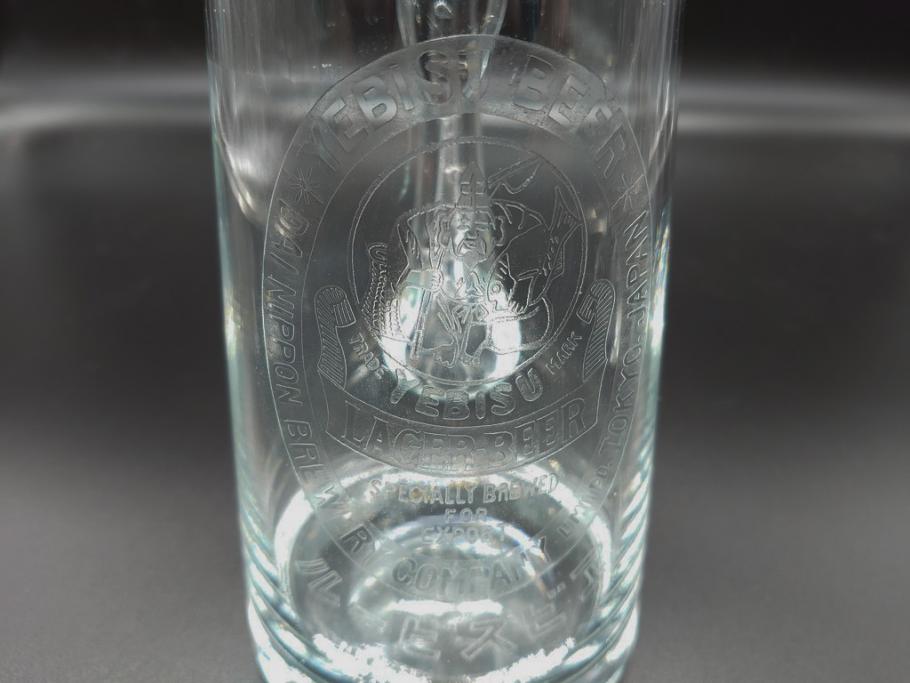 戦前　当時物　エビスビール　ニッポン　アサヒ　ノスタルジックな雰囲気漂うジョッキ3点(グラス、コップ、ピッチャー、ヱビス)(R-060667)