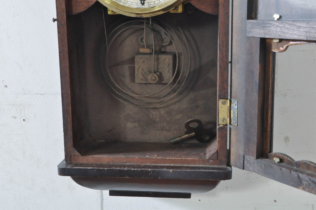 和製アンティーク　Meiji(明治時計社)　昭和レトロな雰囲気溢れる掛け時計(柱時計、古時計、振り子時計)(R-072427)