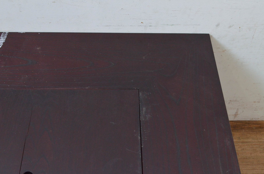 和製ビンテージ　総欅(ケヤキ)材　重厚感ある分厚い天板の囲炉裏テーブル(座卓、木製火鉢、ローテーブル、ヴィンテージ)(R-072598)