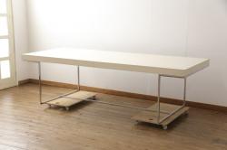 ペイント家具　和製アンティーク　フレンチスイタイルにもおすすめなサイドテーブル(作業台、花台、飾り棚)(R-038614)