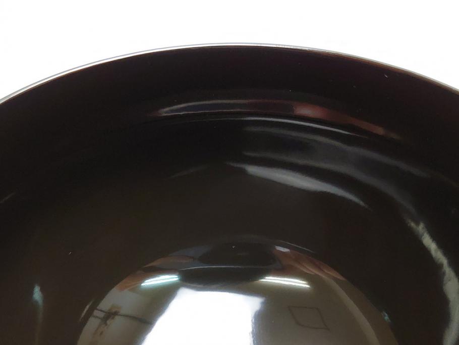 輪島塗　老松　蒔絵　木製　吸物椀10客セット(雑煮椀、黒漆、お椀、漆器)(R-062619)