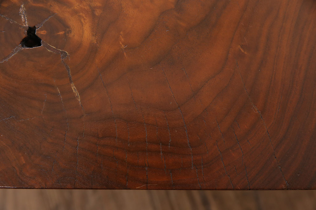 和製ヴィンテージ　希少なジョージナカシマ本人製作品!素材の形を活かしたデザインのミングレンコーヒーテーブル(センターテーブル、机、ビンテージ)(R-051403)