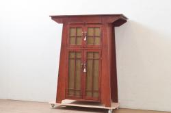 イギリスビンテージ　チーク材　ビューティリティ(Beautility)　木製リングの取っ手がアクセントのサイドボード(サイドキャビネット、リビングボード、収納棚、戸棚、ヴィンテージ)(R-062151)