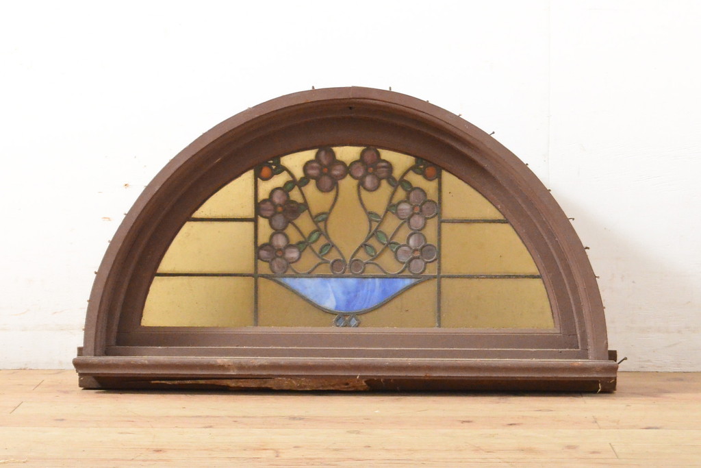 日本最大の タH0116 ×2枚 アンティーク ゆらゆらガラスの古い木枠引き戸 建具 波ガラス戸 サッシ 窓ガラス カフェ レトロK下 