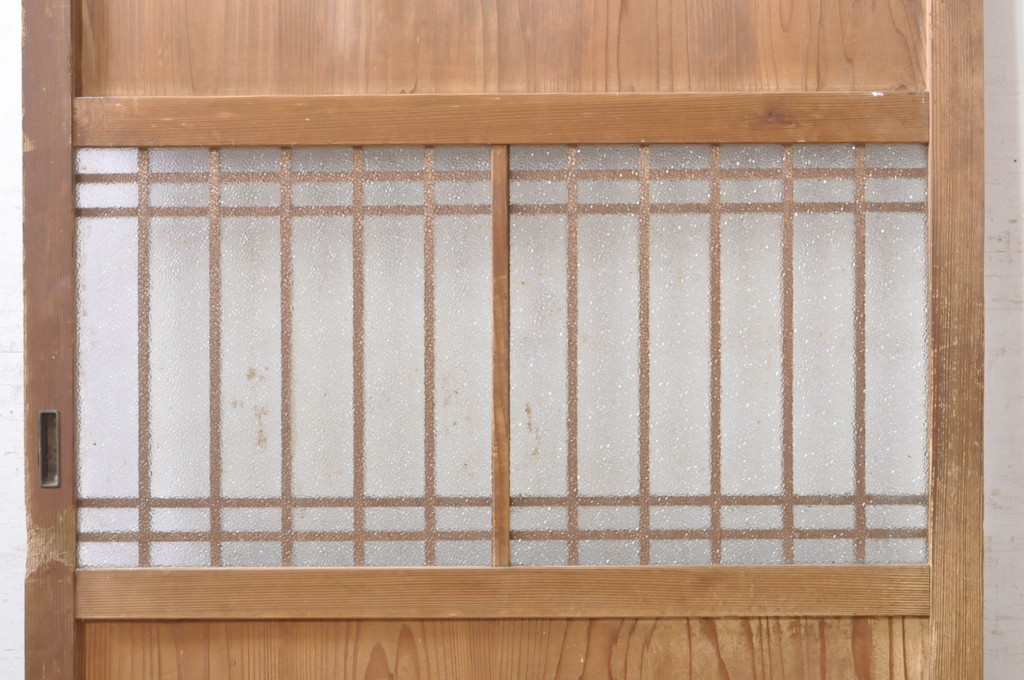 アンティーク建具　落ち着いた和の空間を演出するガラス帯戸1枚(引き戸、板戸)(R-072924)