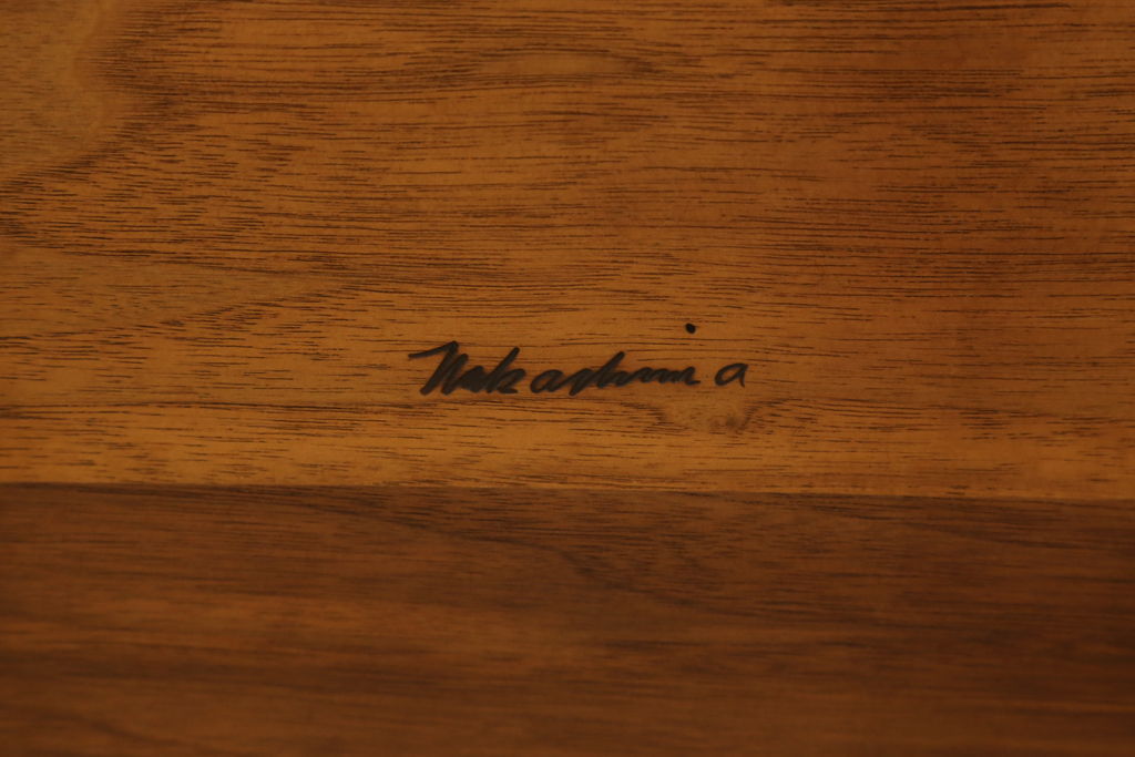 和製ヴィンテージ　ジョージナカシマ　桜製作所　モダンに洗練された右アーム付きラウンジチェア(イス、椅子、板座チェア、ビンテージ)(R-058615)