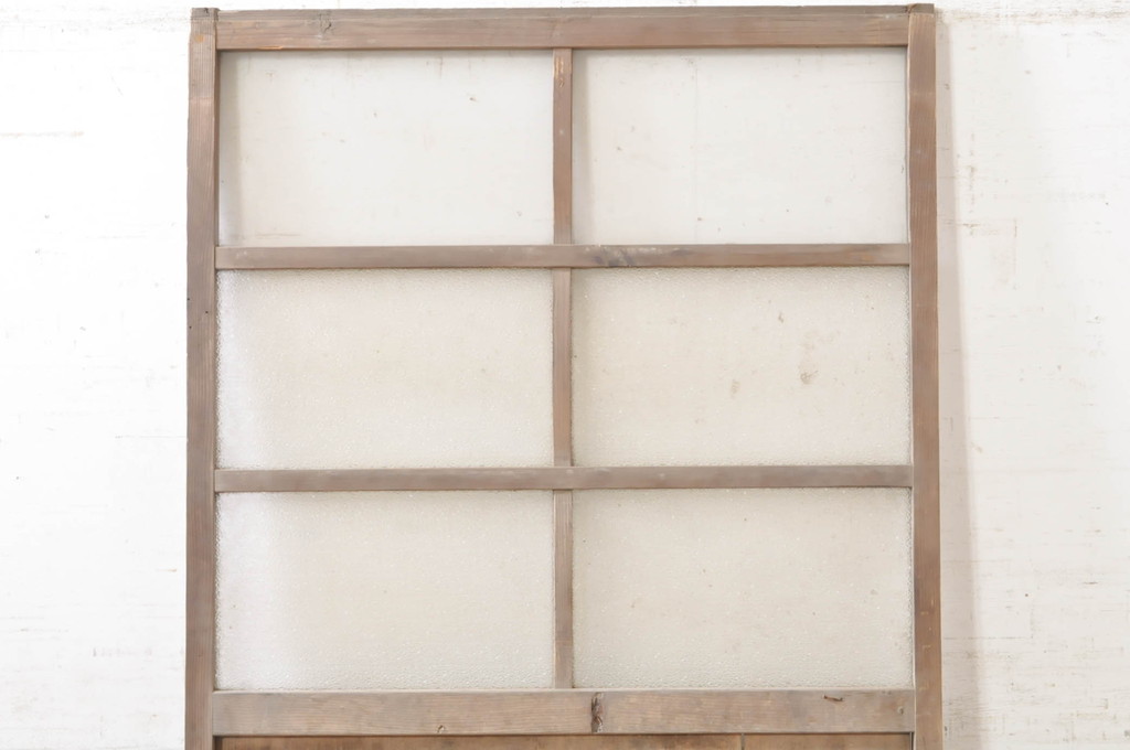 アンティーク建具　レトロな空間づくりにオススメのガラス戸1枚(ガラス扉、ドア、木製扉)(R-073456)